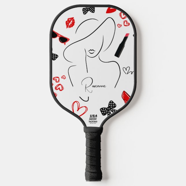 Fashionista Custom Monogram Pickleball Paddle (Front)