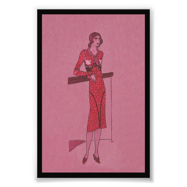 Fashionista Flapper Illustration Photo Print (Front)