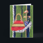 Fashionista Girlfriend Birthday Card<br><div class="desc">Fun birthday card for your fashionista girlfriend!   Design with leopard print purse and zebra print pumps created by watercolor artist,  Chris Ambrose.  Text can be customised!</div>