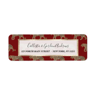 Fashionista Gold Black Red Glitter Tiger Pattern