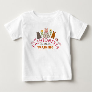 Fashionista in Training Vintage Style Flowers Baby T-Shirt