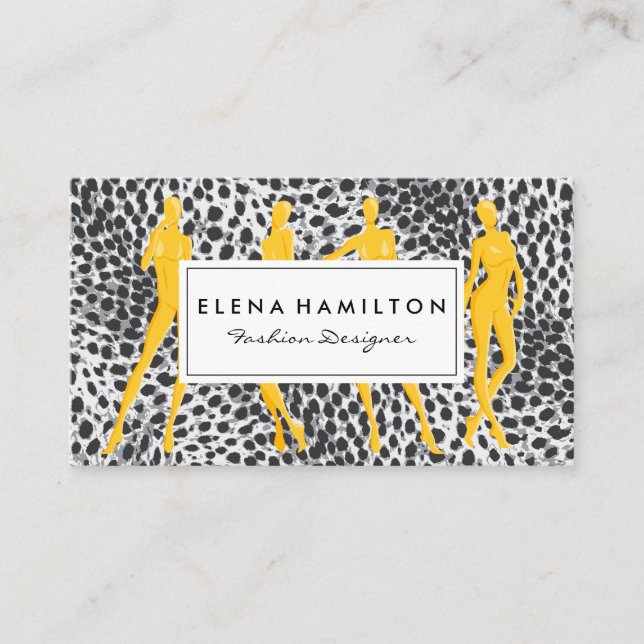 Fashionista | Leopard Print | Fashion Model Business Card (Front)