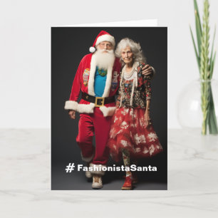 Fashionista Santa Customisable Holiday Card