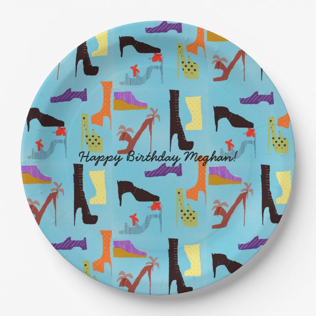 Fashionista Shoes Paper Plate (Front)