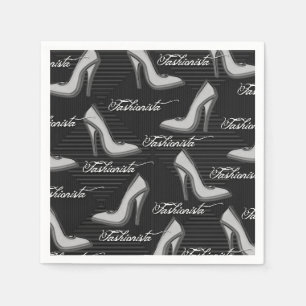 Fashionista White Shoes Pattern Napkins