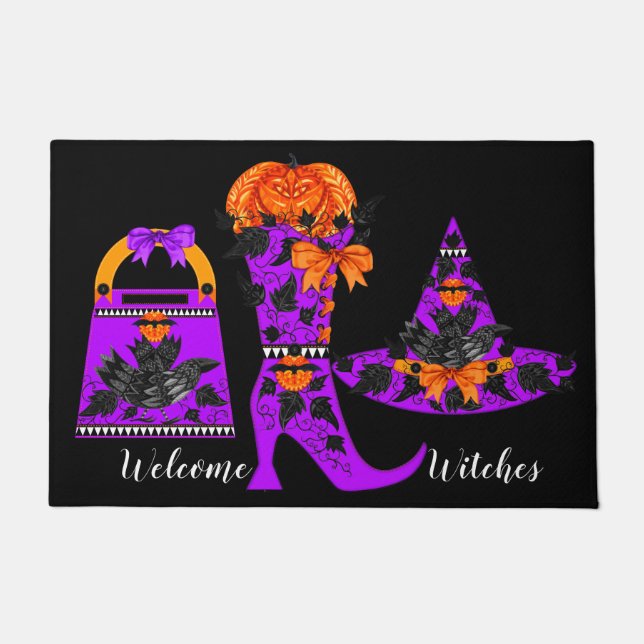 Fashionista Witch Door Mat (Front)