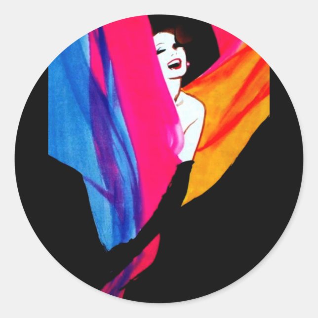 FashionMagCover-RGruauTextiles1 Classic Round Sticker (Front)