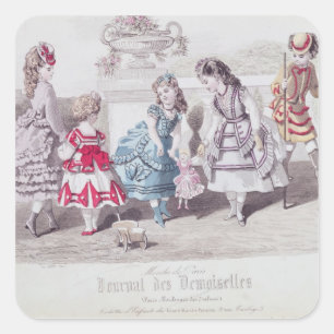 Fashions for Girls, from 'Journal des Square Sticker