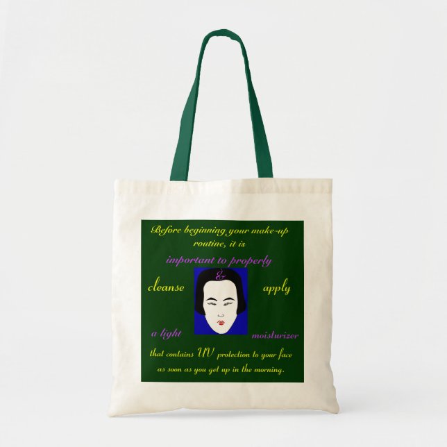 Fashions High End Daily Make-up Routine Nat. Green Tote Bag (Front)