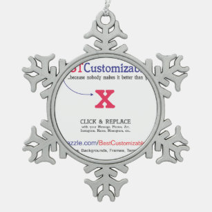 Fast and Easy Blank Template Snowflake Pewter Christmas Ornament
