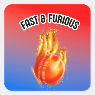 Fast And Furious Cricket Shirt Square Sticker