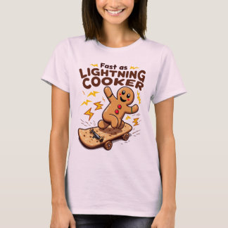 Fast as Lightning Gingerbread Skater T-Shirt
