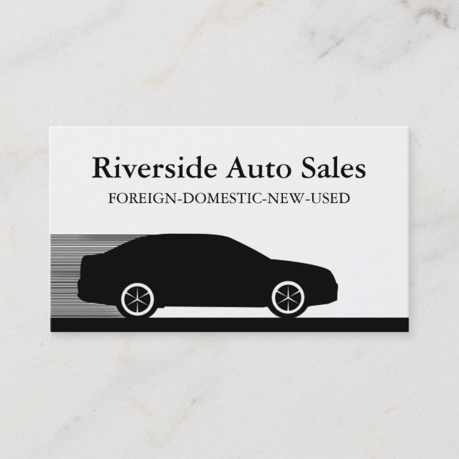Fast Automobile Business Card, Black Card (Front)