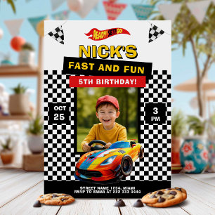 Fast Car Birthday Party Fun Invitation