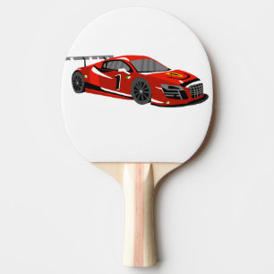 Fast car cartoon Extreme race Choose back color Ping Pong Paddle