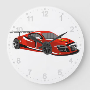 Fast car cartoon   Extreme race  Choose back colou Large Clock