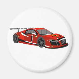 Fast car cartoon Extreme race Choose back colou Magnet