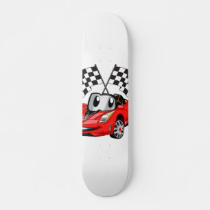 Fast car cartoon flag race - Choose back color Skateboard
