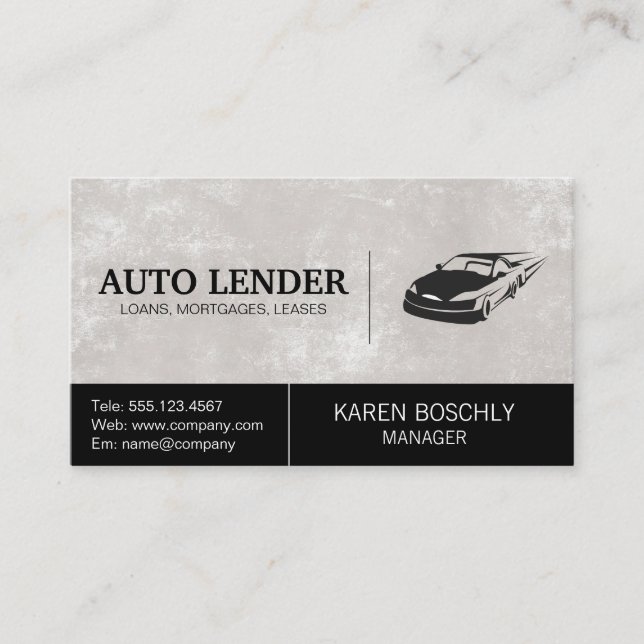 Fast Car Logo Business Card (Front)