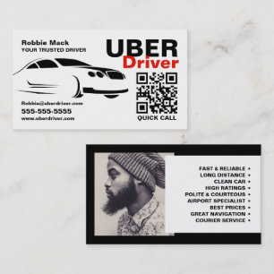 Fast Car Logo, Photograph, Uber Driver, Price List Business Card
