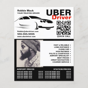 Fast Car Logo, Photograph, Uber Driver, Price List Flyer