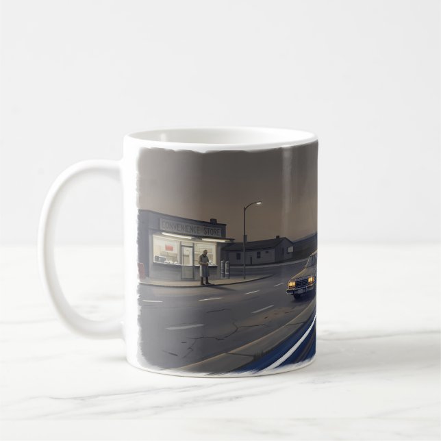 Fast Car Midnight Escape Open Road Mug (Left)