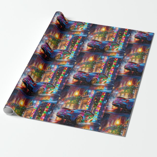 Fast Car Wrapping Paper  (Unrolled)