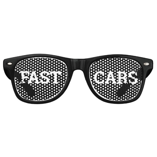 FAST CARS retro Shades / Fun Party Sunglasses (Front)