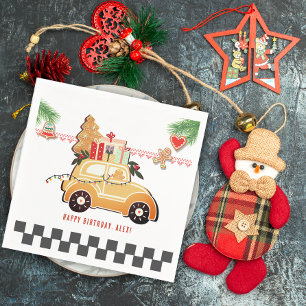 Fast Cars Sweet Gingerbread Car Christmas Birthday Napkin
