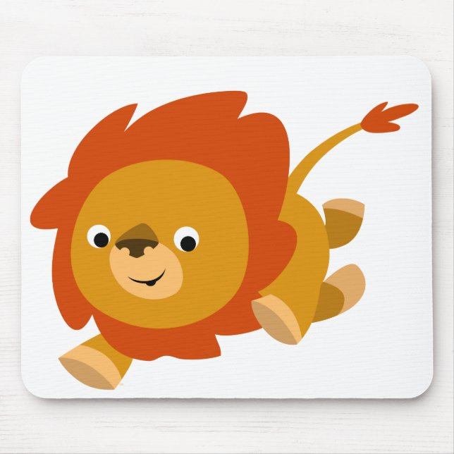 Fast Cute Cartoon Lion Mousepad (Front)