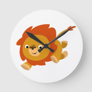 Fast Cute Cartoon Lion Wall Clock