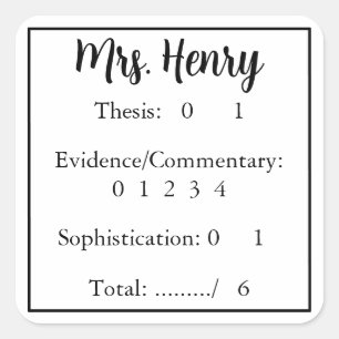 Fast & Easy Essay Grading Square Sticker