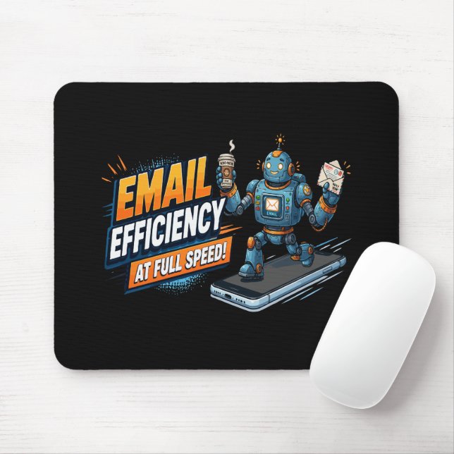 Fast Email Productivity Robot Mouse Mat (With Mouse)