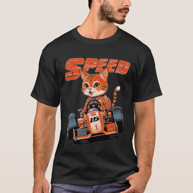 Fast Feline Racer T-Shirt (Front)