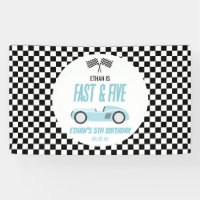 Fast & Five Blue Race Car 5th Birthday Party