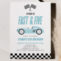 Fast & Five Blue Race Car 5th Birthday Party