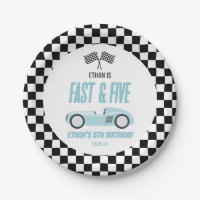 Fast & Five Blue Race Car 5th Birthday Party