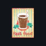 Fast food background with drink in retro style canvas print<br><div class="desc">Fast food background with drink in retro style.  © and ® Bigstock® - All Rights Reserved.</div>