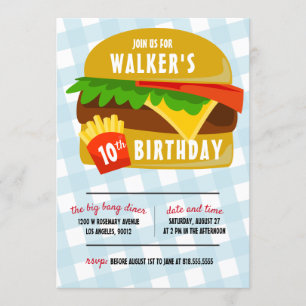 Fast food birthday invitation