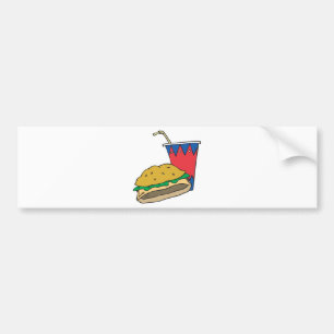 fast food burger and soft drink bumper sticker