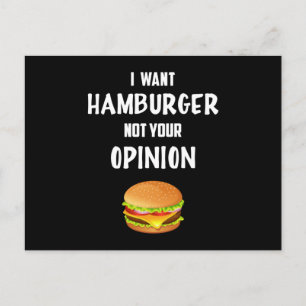 Fast Food Burger Cheese Funny Foodie Eat Gift Idea Postcard