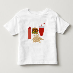 Fast Food Burger Fries Illustration Toddler T-Shirt