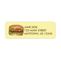 Fast Food Burger Hamburger Grilling Address Labels
