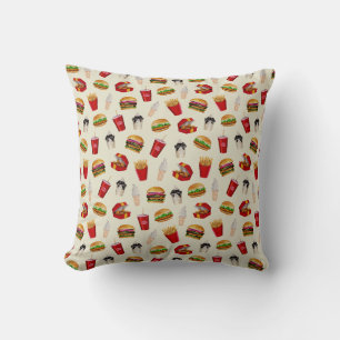 Fast Food Burgers, Fries, Sundaes Cushion