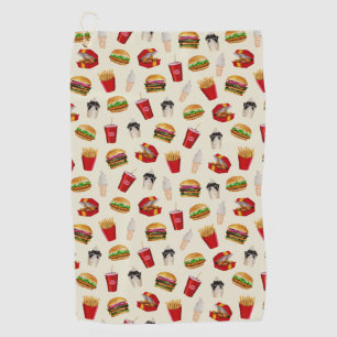 Fast Food Burgers, Fries, Sundaes Golf Towel