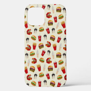 Fast Food Burgers, Fries, Sundaes iPhone 12 Case