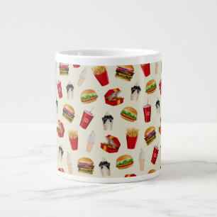 Fast Food Burgers, Fries, Sundaes Large Coffee Mug