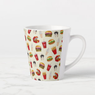 Fast Food Burgers, Fries, Sundaes Latte Mug