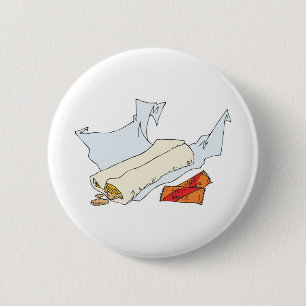 fast food burrito with hot sauce 6 cm round badge