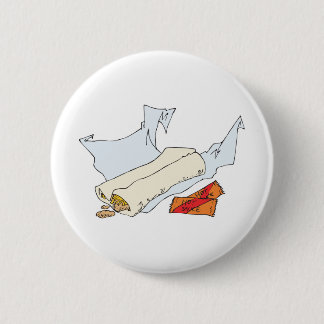 fast food burrito with hot sauce 6 cm round badge